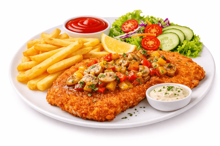 Boerenschnitzel maaltijd